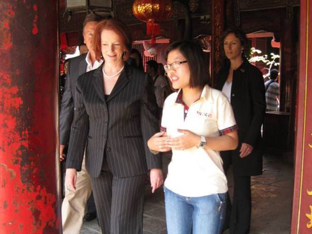Hanoikids tour guide for Australian Prime Minister Hon Julia Gillard in Hanoi